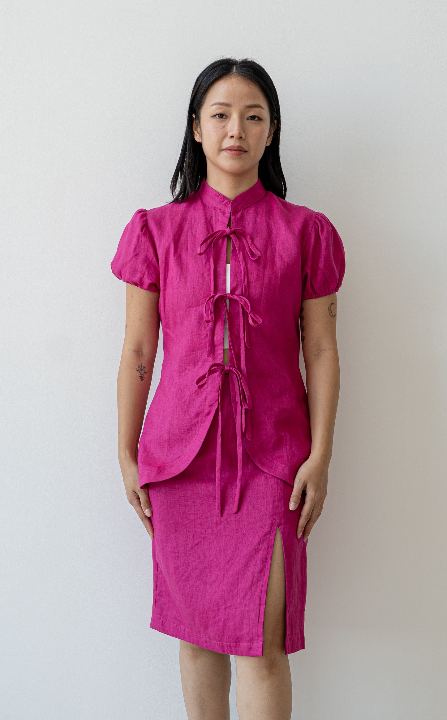 Neo Oriental Blouse - Fuchsia