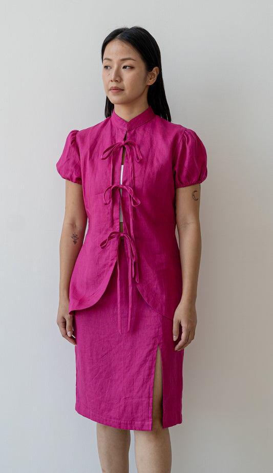 Neo Oriental Blouse - Fuchsia