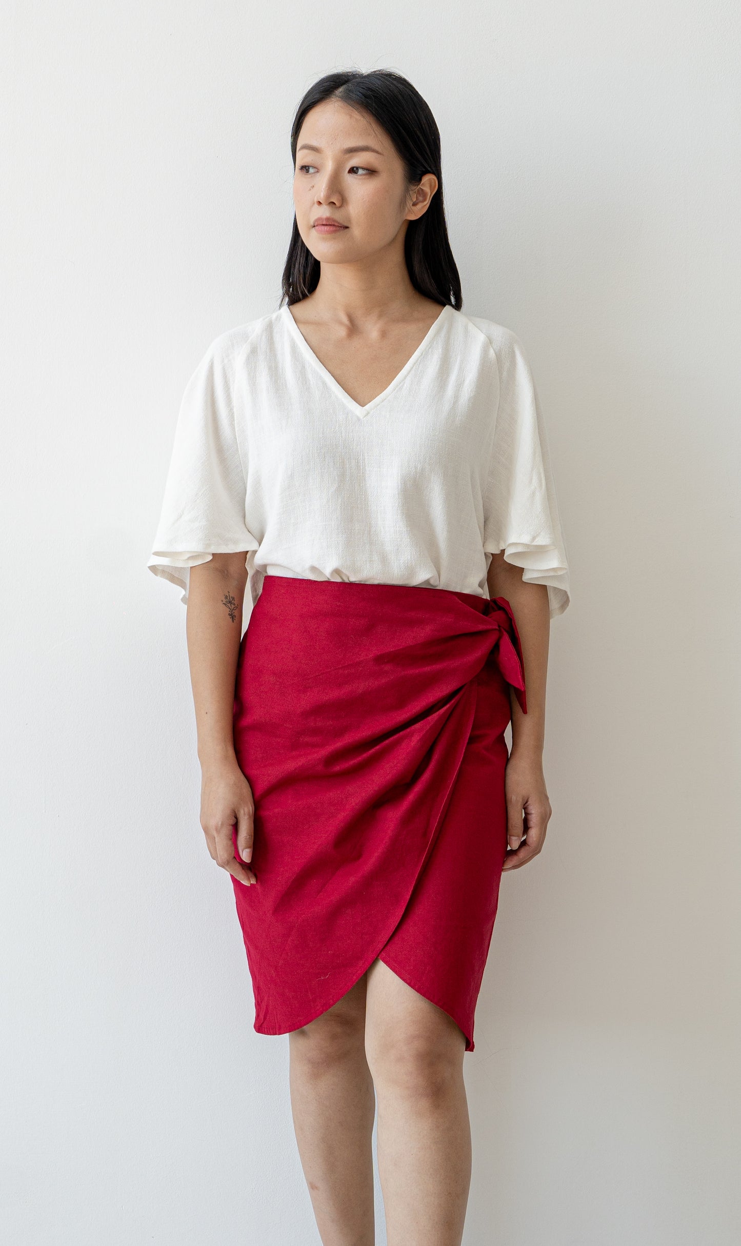 Ella Wrap Skirt - Maroon