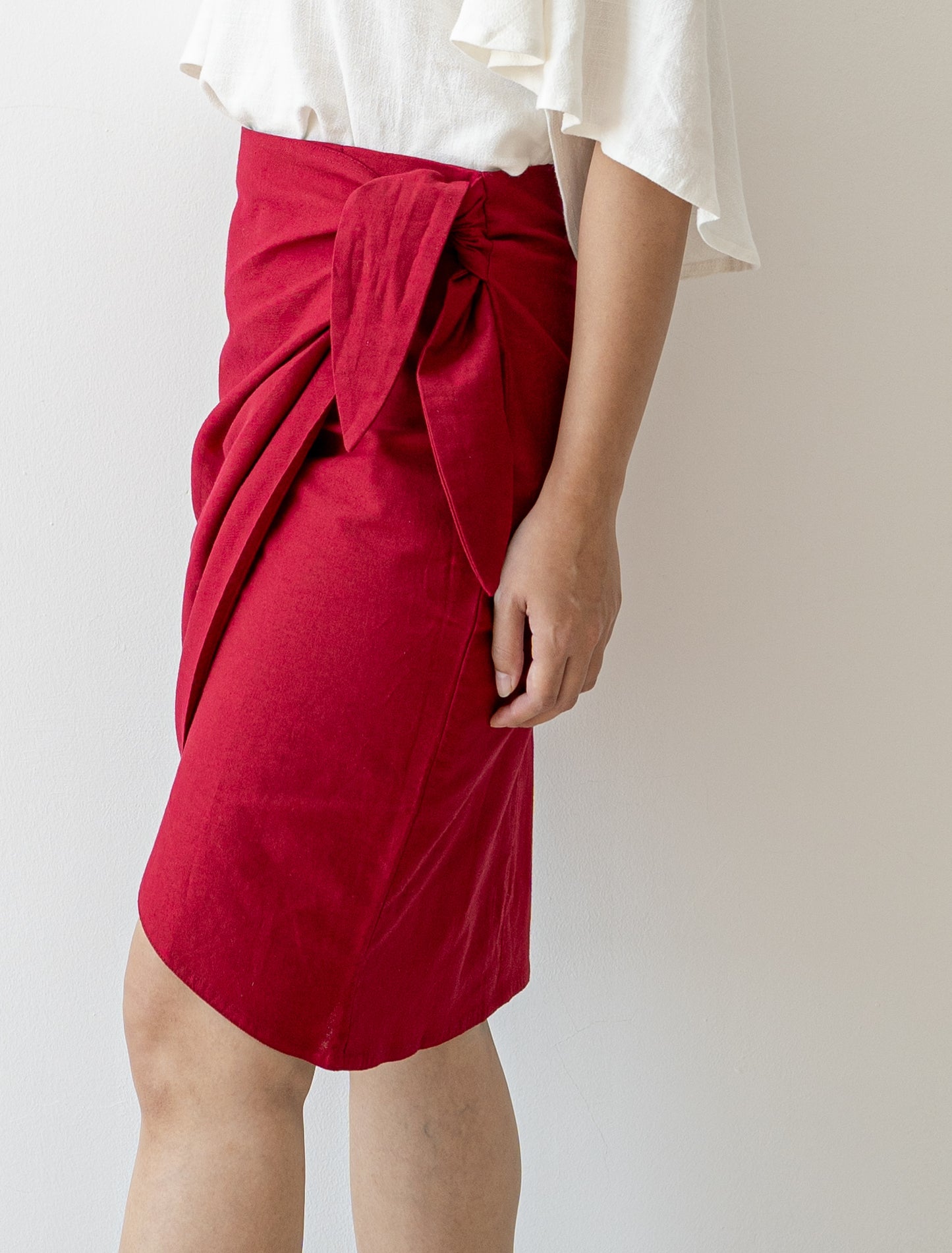 Ella Wrap Skirt - Maroon