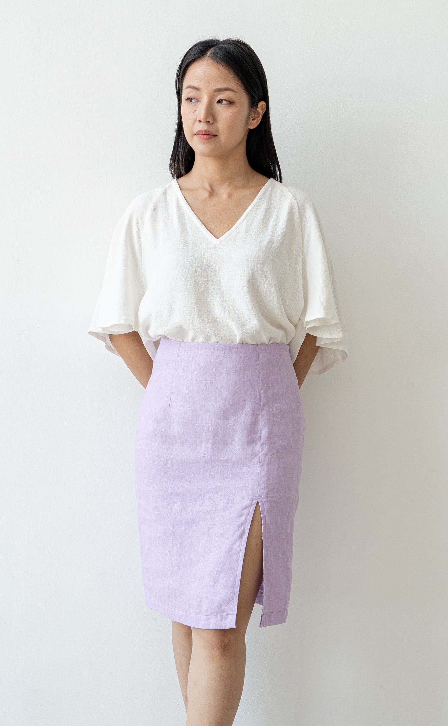 Bellina Pencil Skirt - Lilac