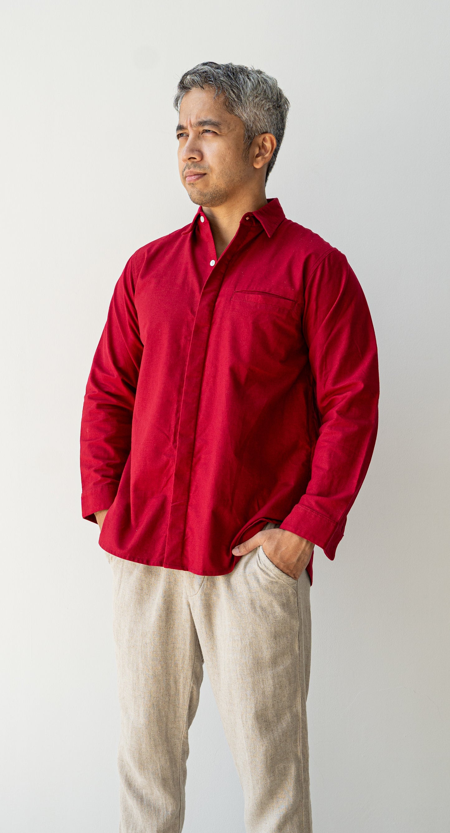 Olia Formal Shirt - Maroon